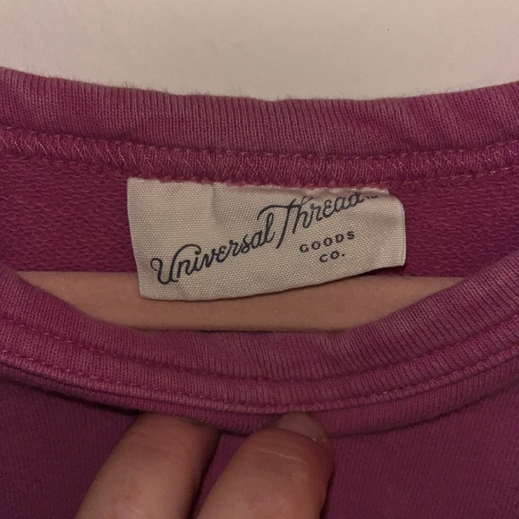 Universal Thread Pink distressed look crew neck sweatshirt - Picture 3 of 5